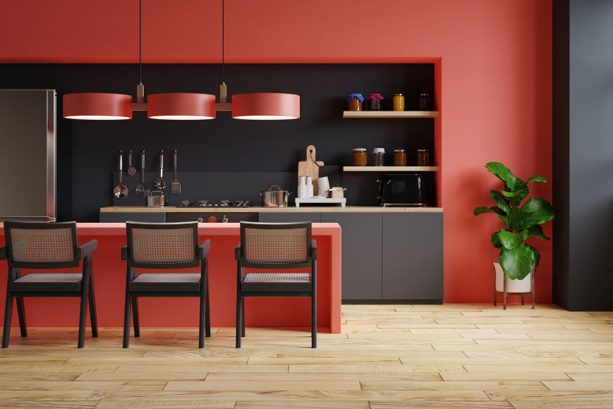 Black and Red Kitchen