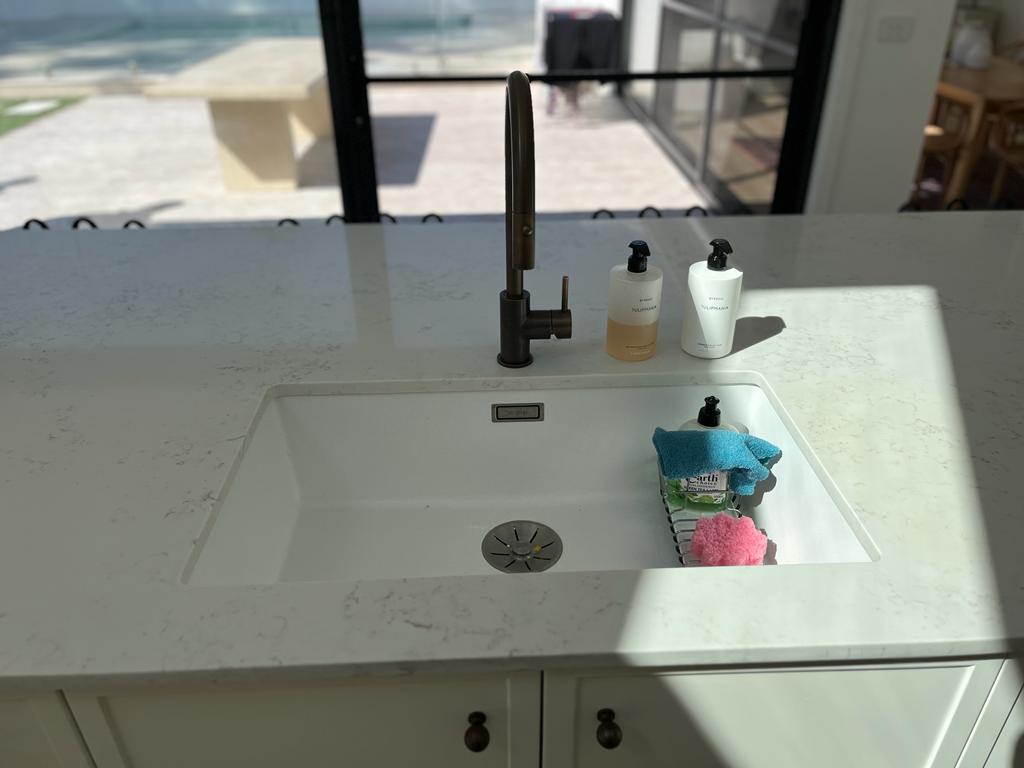 White Marble Benchtop with Sink