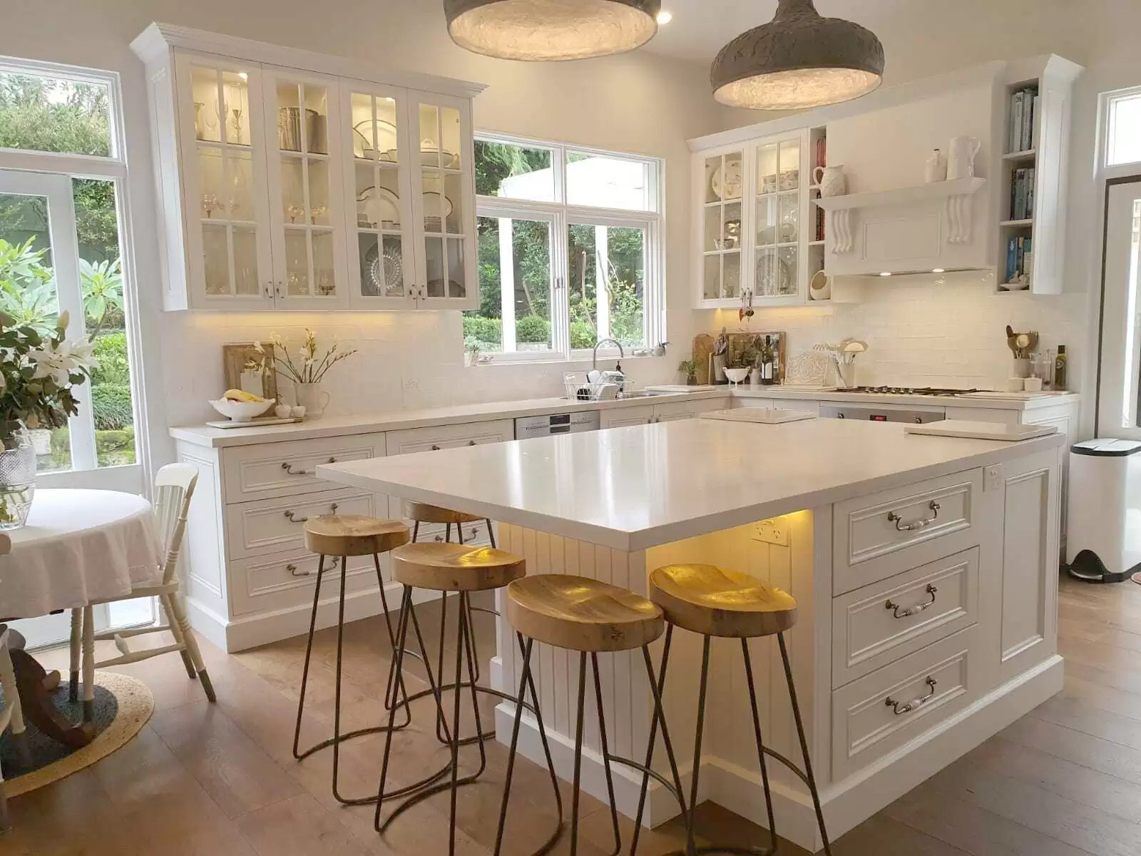 Navy and White Kitchen Cabinets