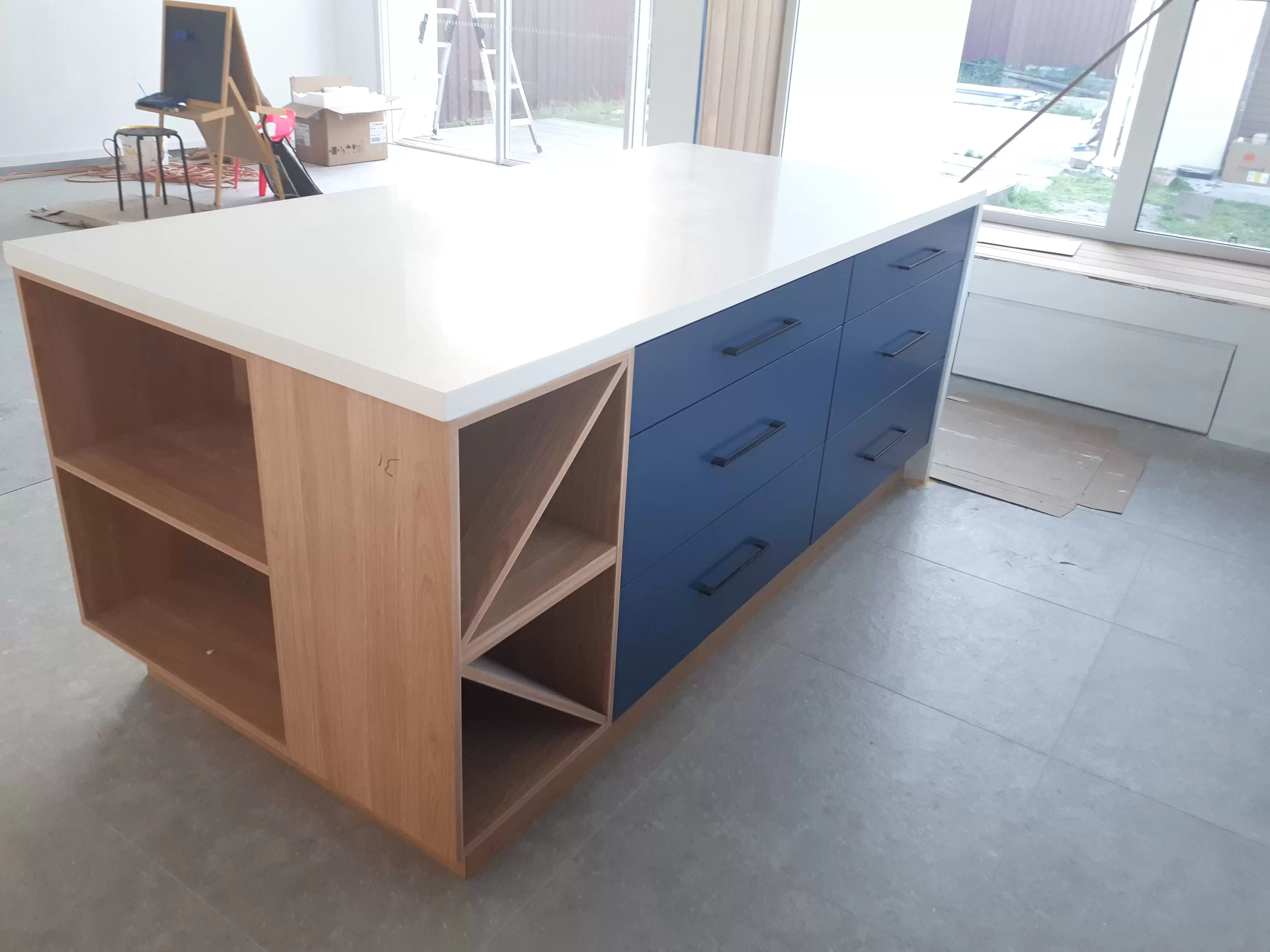 Navy Blue Kitchen Island